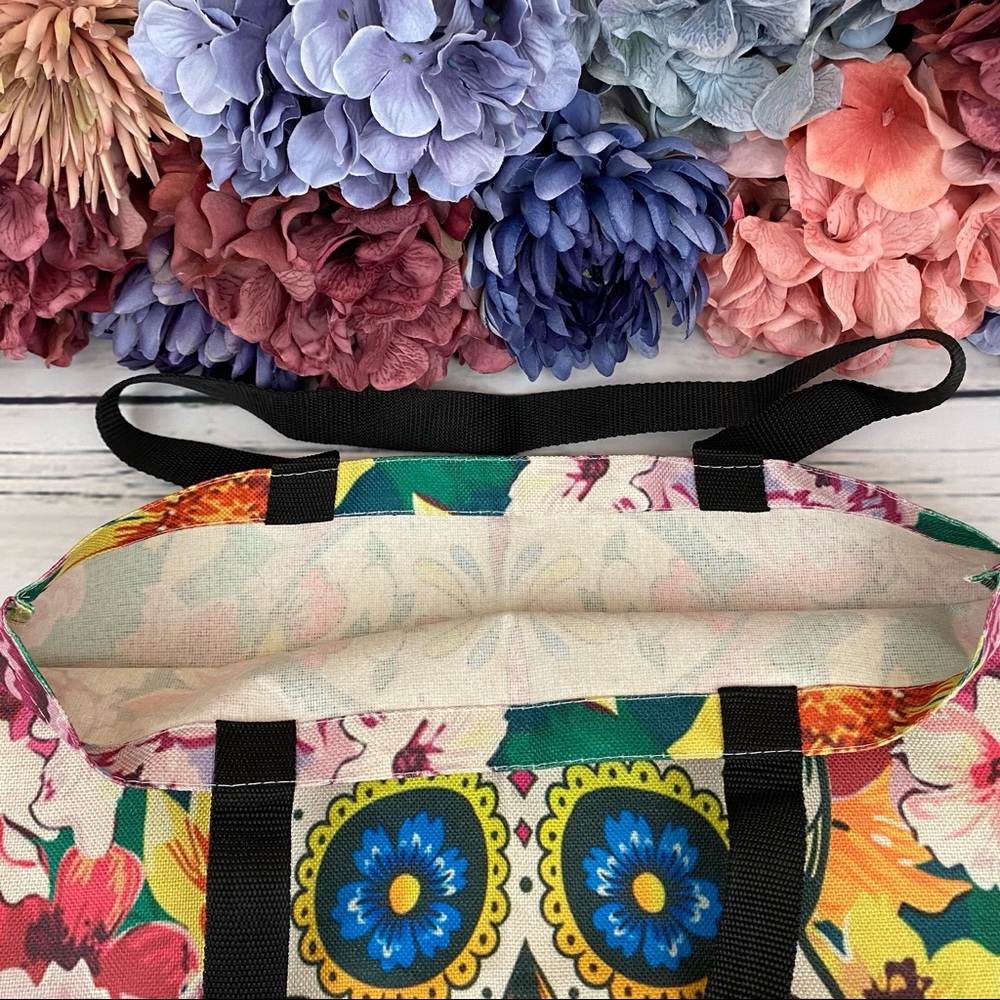 Eco-Friendly Colorful Sugar Skull Folding Tote Bag - Picture 10 of 14